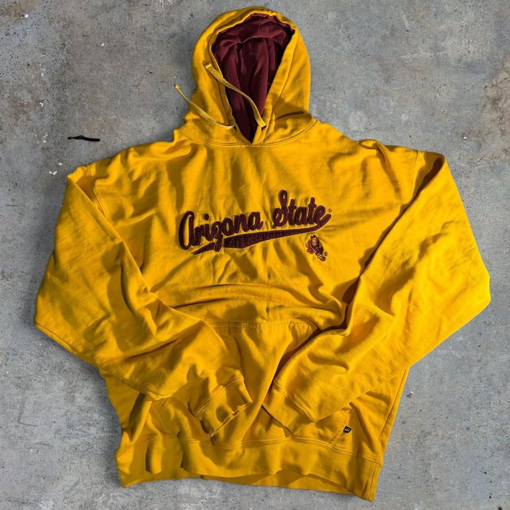Arizona State Sun Devils Yellow Embroidered Hoodie NCAA College 2XL